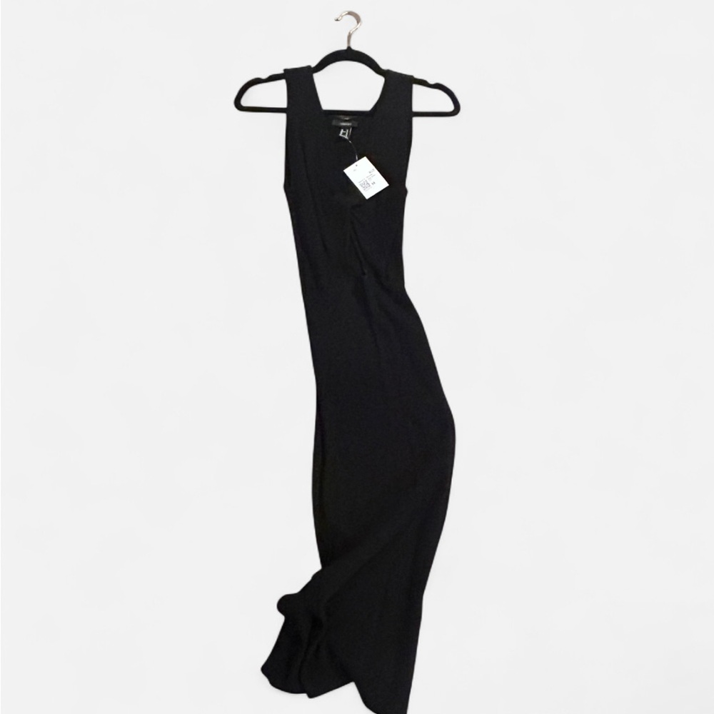 NWT Forever 21 Black Knotted bust Ribbed Maxi Dress